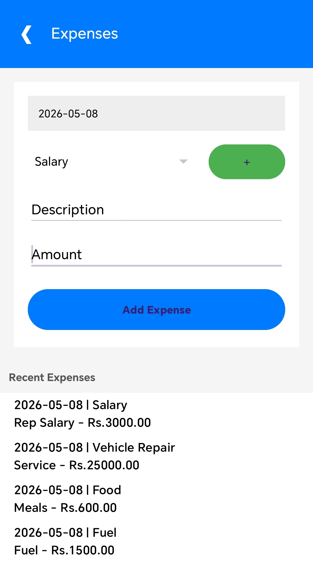 Expenses App Screen